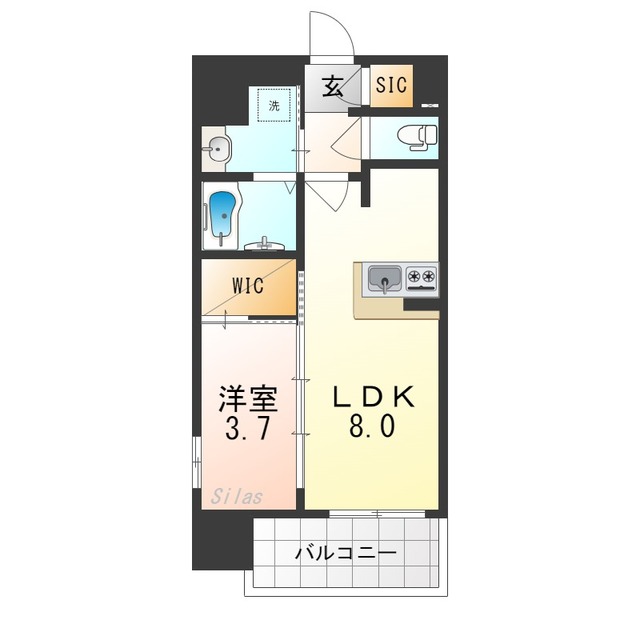 【大阪市住之江区浜口西のマンションの間取り】