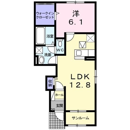 鹿島市大字重ノ木のアパートの間取り