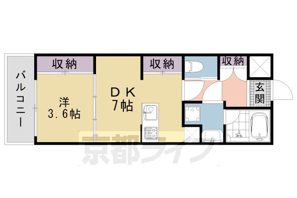 京都市東山区進之町のマンションの間取り