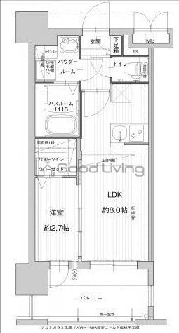 【福岡市東区千早のマンションの間取り】