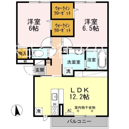 オーベル向中野Ａの間取り