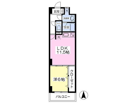 松山市藤原町のマンションの間取り