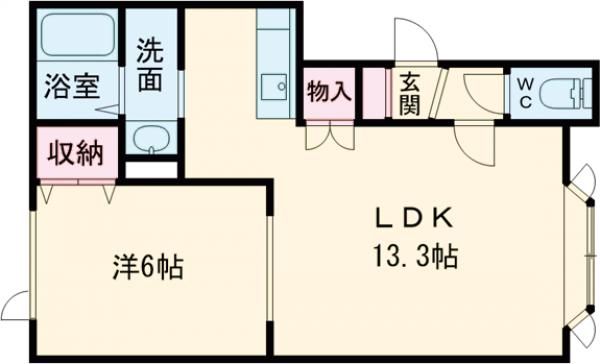 苫小牧市花園町のアパートの間取り