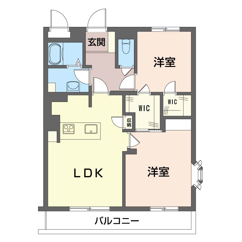 メゾン丸宮　Hの間取り