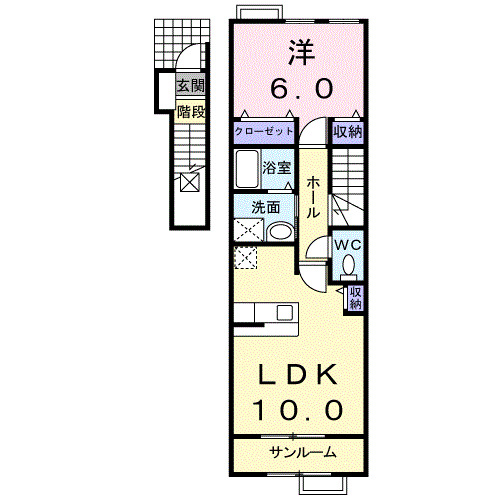 高岡市永楽町のアパートの間取り