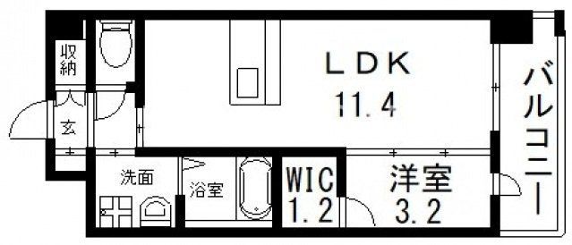 東大阪市友井のマンションの間取り