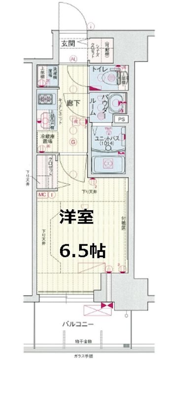 大阪市北区大淀北のマンションの間取り