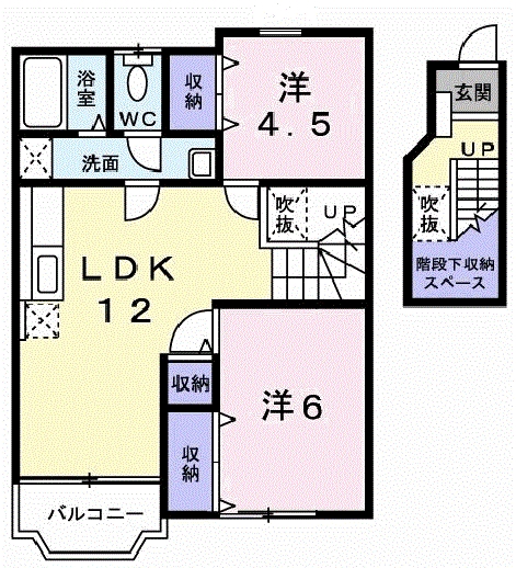 [家電付き] アニュードラセナの間取り