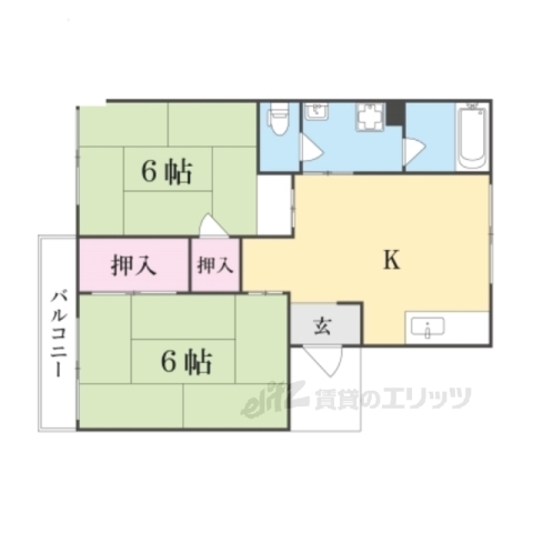 栗東市小柿のアパートの間取り