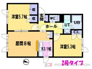 江別市上江別南町のアパートの間取り