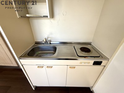 キッチン　調理スペースありのシステムキッチンです