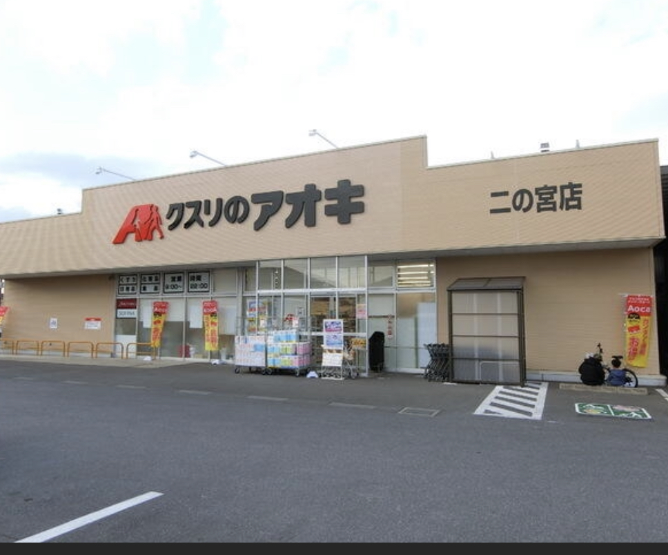 ドラックストア　クスリのアオキ二の宮店（ドラッグストア）まで307m
