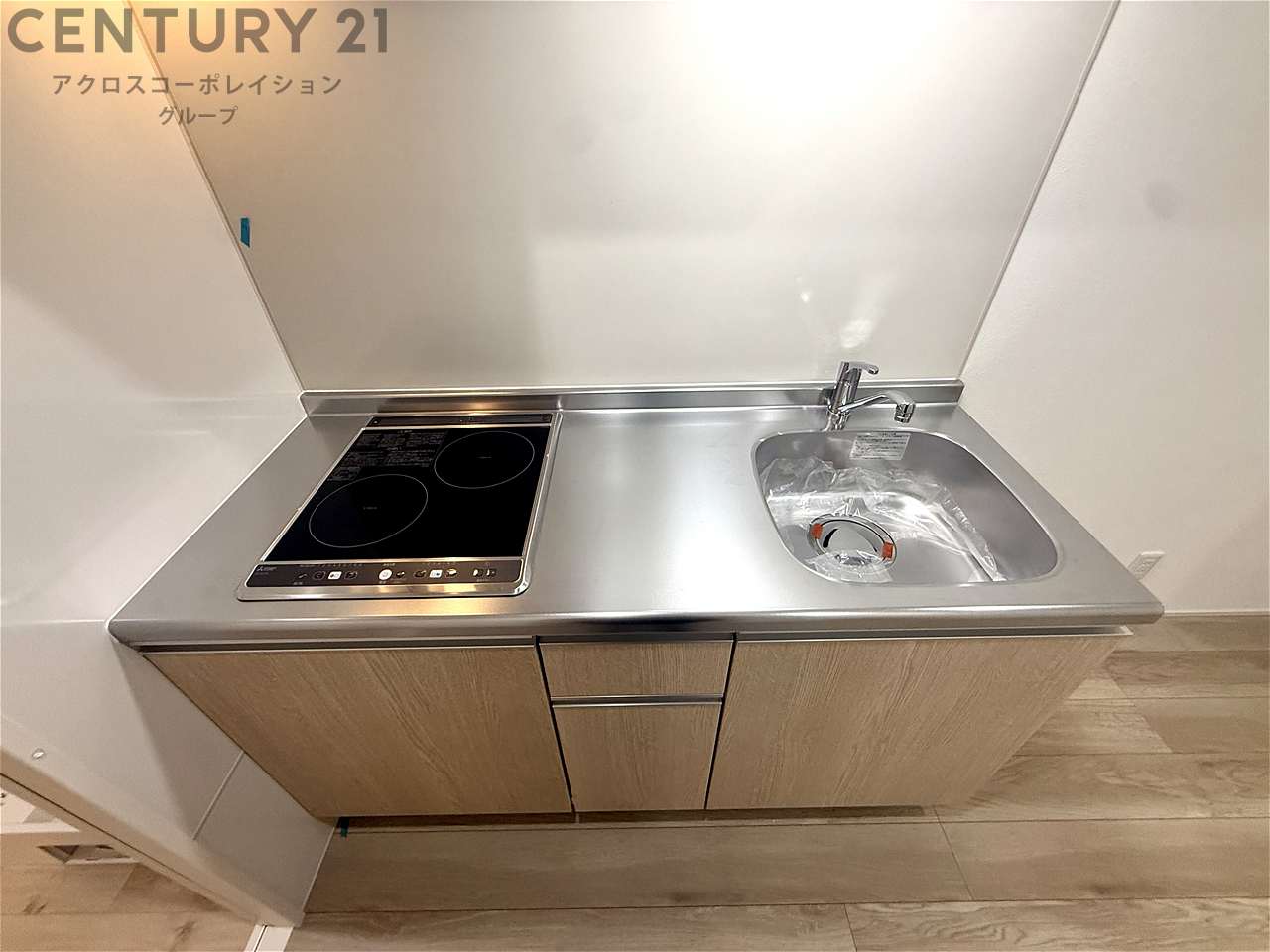 キッチン　2口IHコンロで火を使わず、料理初心者の方にもおすすめです！