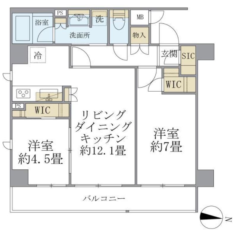 COCO-CHILL KAMEARIの間取り写真