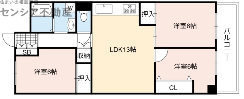 日商岩井京橋ハイツの間取り写真