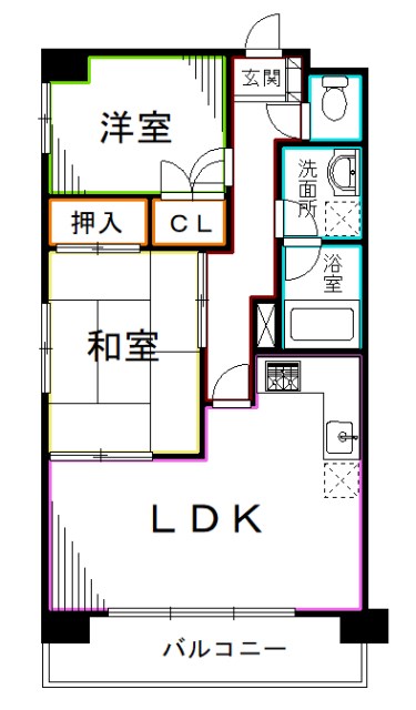 ＪＲ中央線 荻窪駅 徒歩15分 2階建 築39年の間取り写真