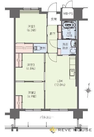 地下鉄七隈線 桜坂駅 徒歩19分 9階建 築11年の間取り写真