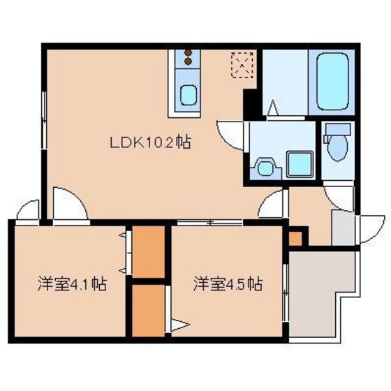 西鉄貝塚線 名島駅 徒歩7分 3階建 築2年の間取り写真
