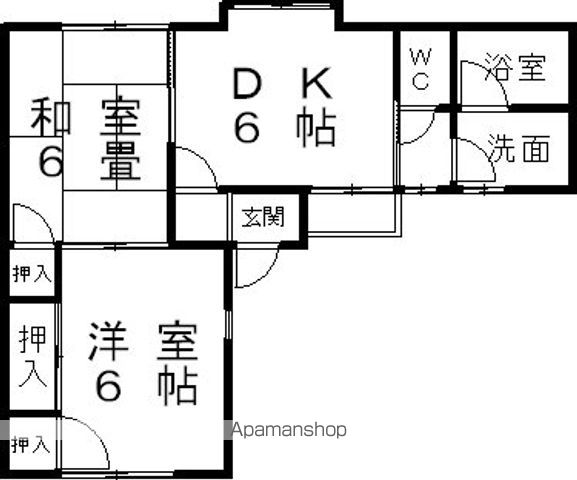 ＪＲ山陽本線 倉敷駅 バス乗車時間：26分 最寄りバス停で下車 徒歩1分 2階建 築36年の間取り写真