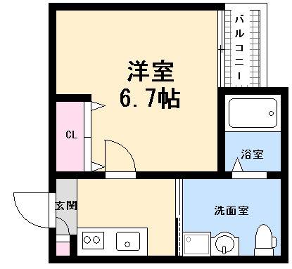 広島市西区草津東のアパートの間取り