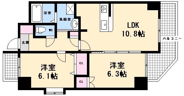 【広島市西区新庄町のマンションの間取り】