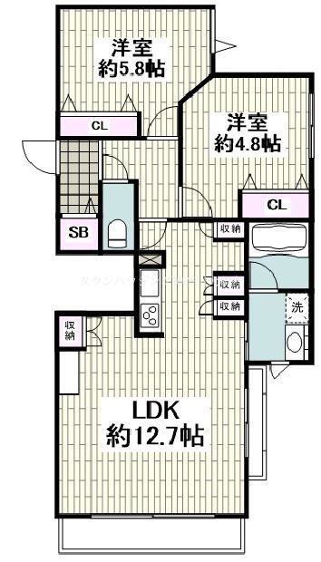 藤沢市鵠沼石上のマンションの間取り