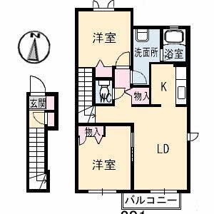 メゾンド　フルール　Ｂ棟の間取り