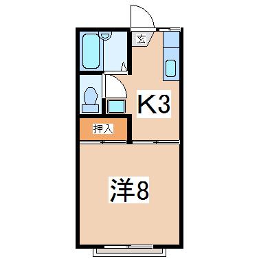 郡山市田村町金屋のアパートの間取り