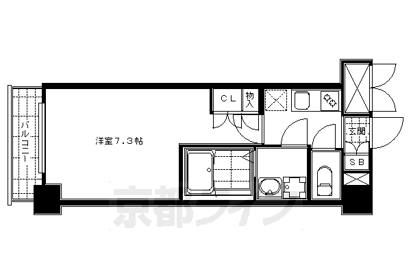 エスリード烏丸五条駅前の間取り