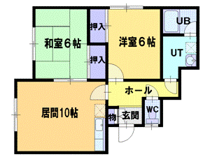 江別市元町のアパートの間取り