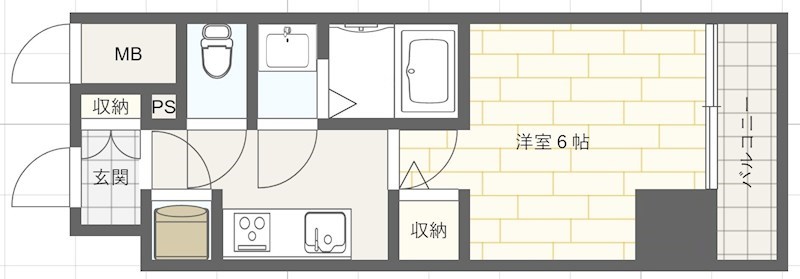 神戸市兵庫区東出町のマンションの間取り