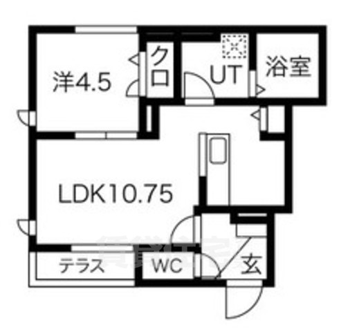 京都市右京区太秦辻ケ本町のアパートの間取り