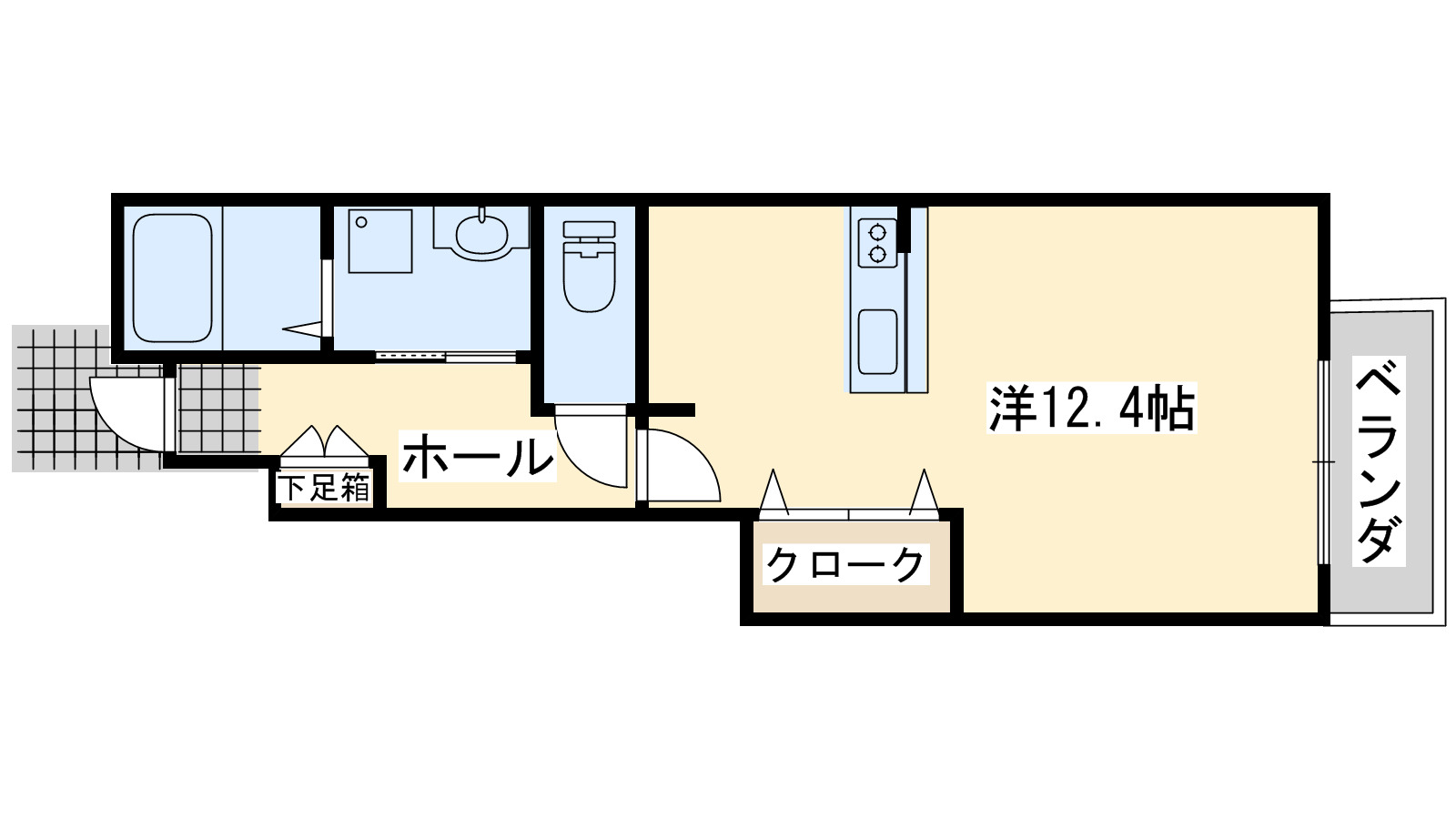 泉南市馬場のアパートの間取り