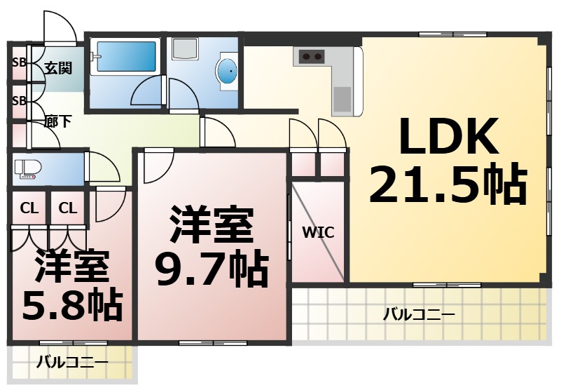 【名古屋市千種区東山元町のマンションの間取り】