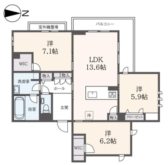 川崎市多摩区堰のマンションの間取り