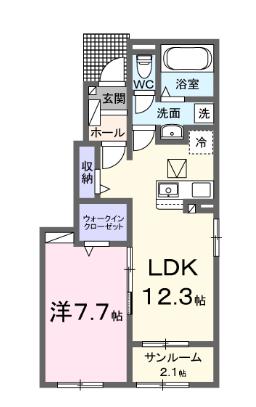 碧南市荒子町のアパートの間取り