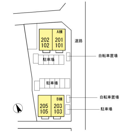 【稲沢市平和町中三宅のアパートのエントランス】