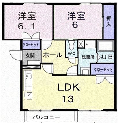 ニューエルディム小山　Ｂの間取り