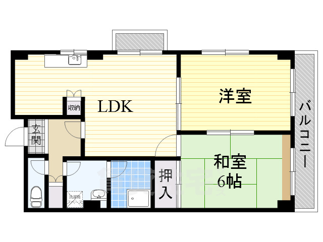 吹田市長野東のマンションの間取り