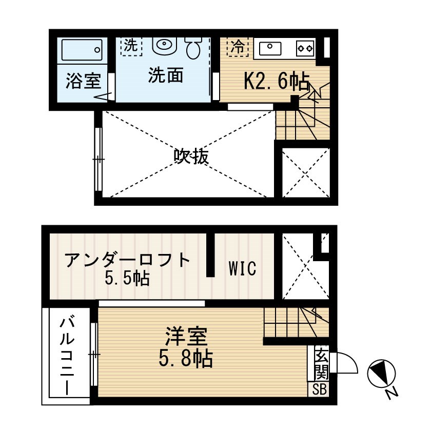 名古屋市南区三吉町のアパートの間取り