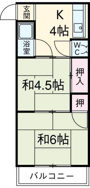 名古屋市守山区長栄のアパートの間取り