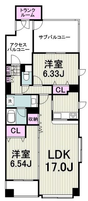 横浜市都筑区大丸のマンションの間取り