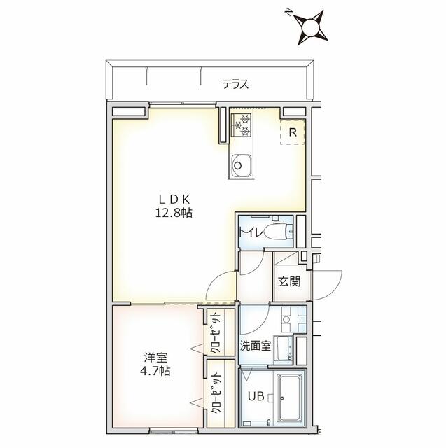 昭島市武蔵野のアパートの間取り