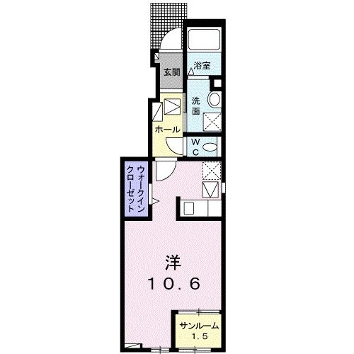 東松島市赤井のアパートの間取り