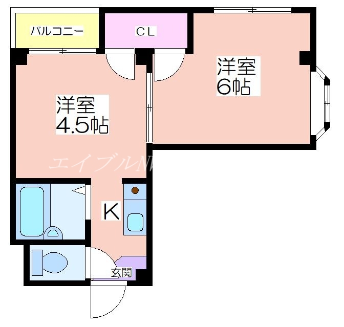 セラ北加賀屋Ｂ棟の間取り