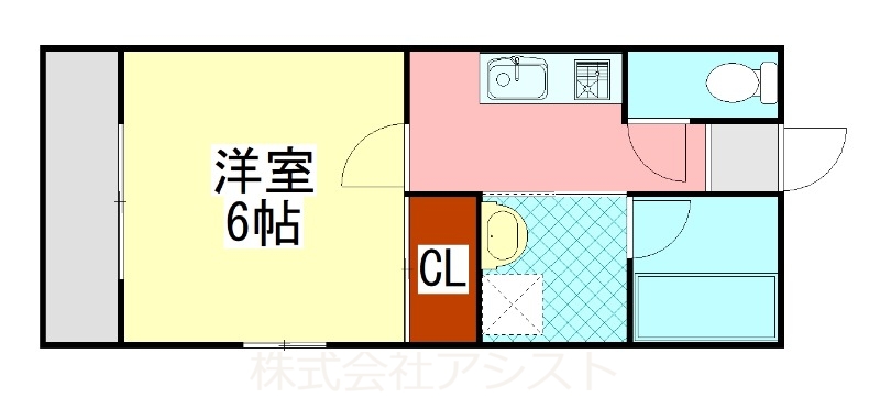 飯塚市柏の森のアパートの間取り