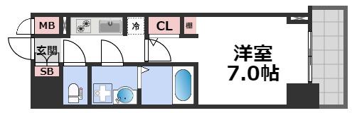 S-RESIDENCE堺筋本町Deuxの間取り