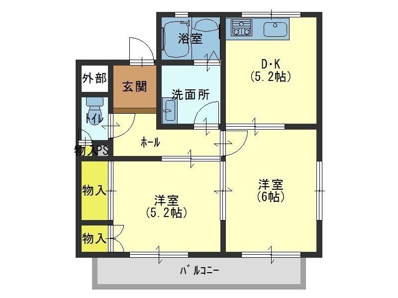 加古川市東神吉町神吉のマンションの間取り