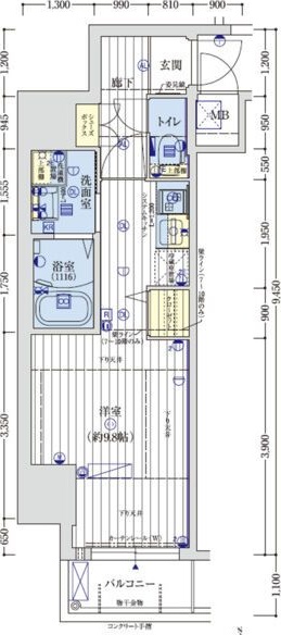 豊中市宝山町のマンションの間取り