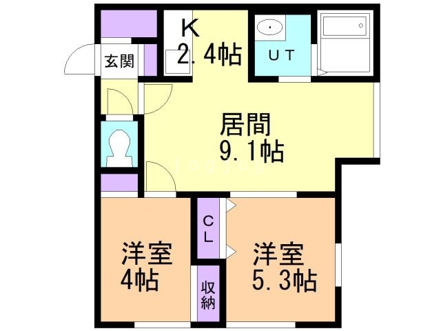 札幌市白石区東札幌四条のマンションの間取り